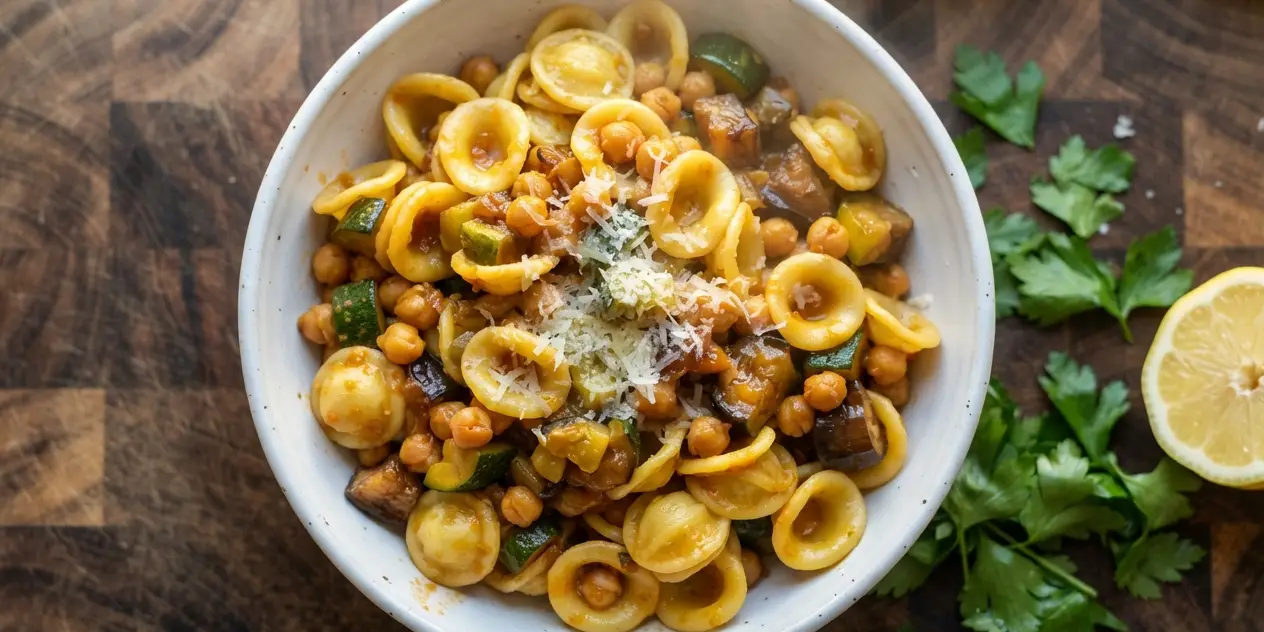 Lemon Chickpea & Courgette Orecchiette