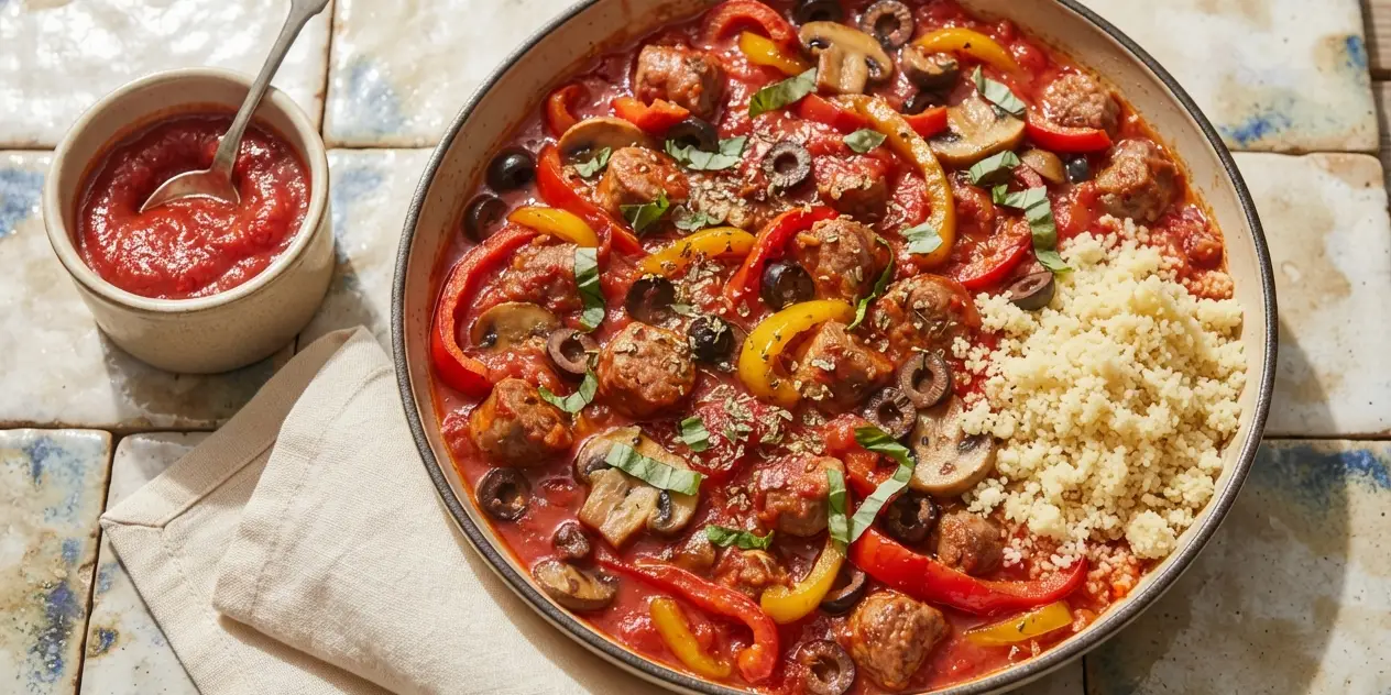 Mediterranean Sausage & Couscous Stew (One Pot)