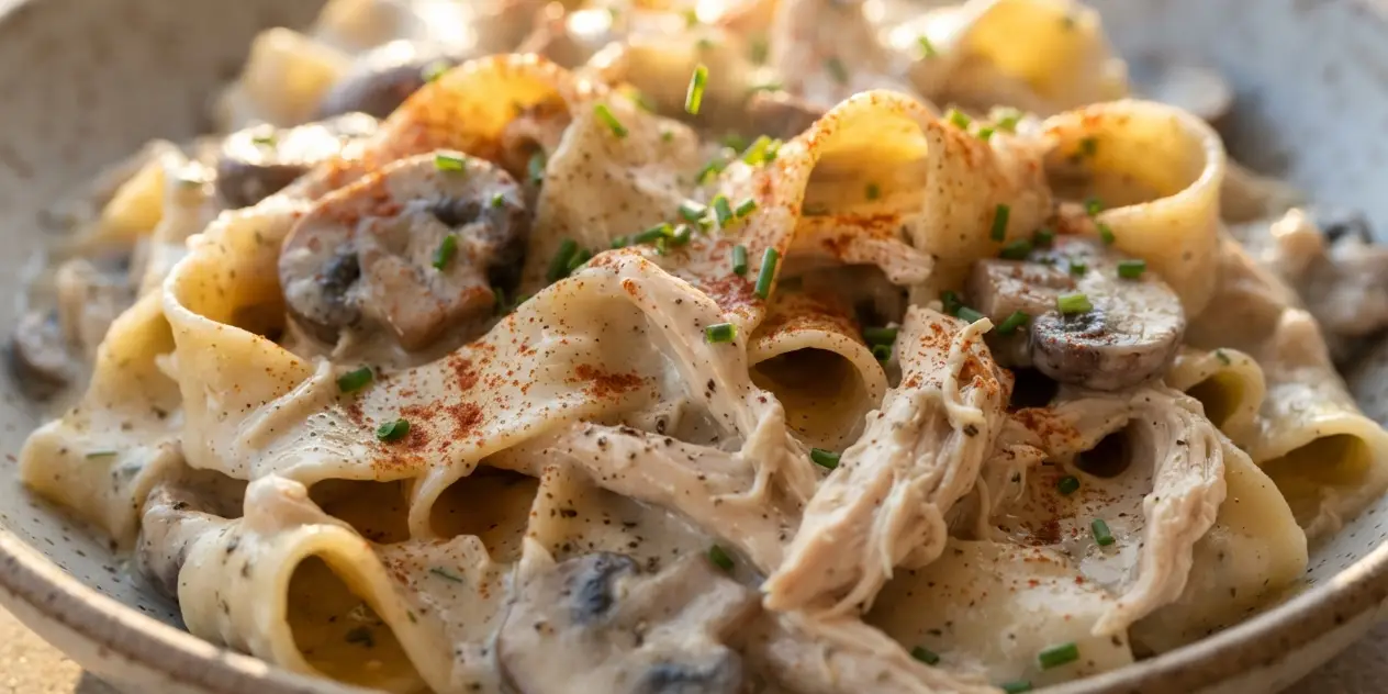 Creamy Chicken & Mushroom Pappardelle